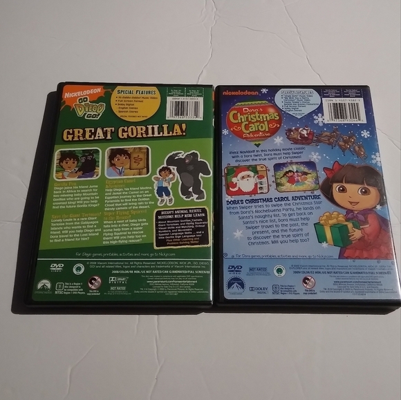 Diego Great Gorilla And Dora the Explorer Christmas Carol DVDS - Picture 2 of 6